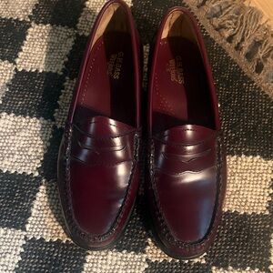 G.H. Bass & Co. Women's Burgundy Leather Penny Loafers